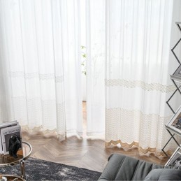 Bestickte Transparente Tüllvorhänge, Transparente Vorhänge, Cortinas Für Wohnzimmer