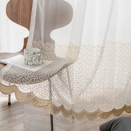 Bestickte Transparente Tüllvorhänge, Transparente Vorhänge, Cortinas Für Wohnzimmer