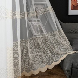 Bestickte Transparente Tüllvorhänge, Transparente Vorhänge, Cortinas Für Wohnzimmer