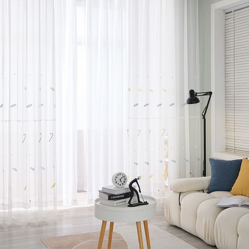 Dekorativer Transparenter Vorhang Nach Maß, Candy Bestickte Tüllvorhänge Für Schlafzimmer
