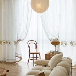 Bestickte Tüllvorhänge Schmetterlings-Voile-Vorhang Maßgefertigter Vorhang Für Wohnzimmer