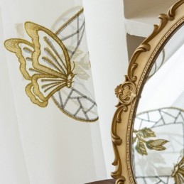 Bestickte Tüllvorhänge Schmetterlings-Voile-Vorhang Maßgefertigter Vorhang Für Wohnzimmer