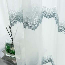 Durchsichtiger Vorhang Nach Maß Vorhang Blatt Bestickt Tüll Vorhänge Für Schlafzimmer