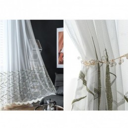 Europäischer Bestickter Transparenter Vorhang, Maßgeschneiderter Vorhang, Tüll, Luxus-Voile-Vorhänge Für Das Wohnzimmer