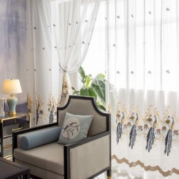 Pfau Stickerei Tüll Vorhang Maßgeschneiderte Vorhang Europäischen Luxus Sheer Voile Wohnzimmer