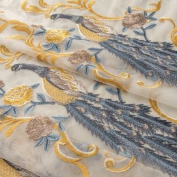 Pfau Stickerei Tüll Vorhang Maßgeschneiderte Vorhang Europäischen Luxus Sheer Voile Wohnzimmer