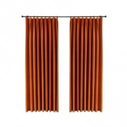 Orangefarbener Flanell-Verdunkelungsvorhang, Maßgefertigt, Minimalistischer Massivstoff, Für Wohnzimmer Und Schlafzimmer