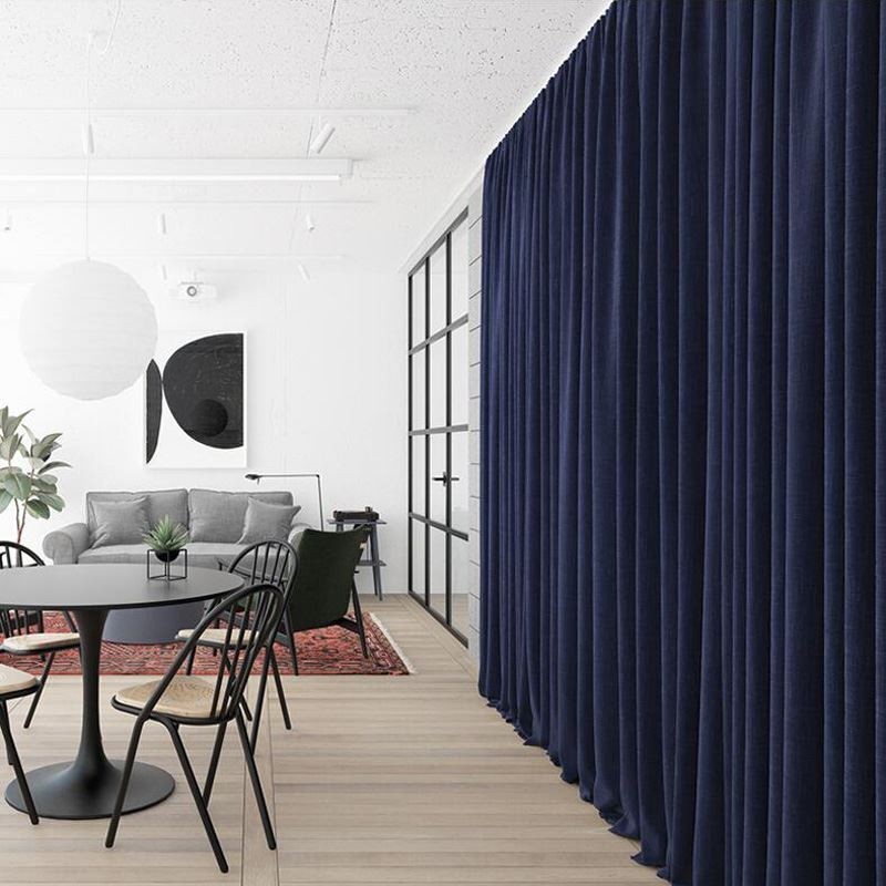 Dunkelblauer Flanell-Verdunkelungsvorhang, Maßgefertigt, Vorhangplatte, Minimalistischer Einfarbiger Stoff, Wohnzimmer, Schlafzimmer