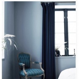 Dunkelblauer Flanell-Verdunkelungsvorhang, Maßgefertigt, Vorhangplatte, Minimalistischer Einfarbiger Stoff, Wohnzimmer, Schlafzimmer