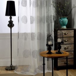 Atmungsaktiver Transparenter Vorhang, Maßgefertigter Vorhang, Blumencluster-Stickerei, Wohnzimmer