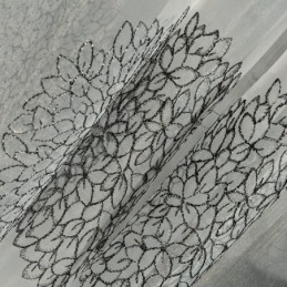 Atmungsaktiver Transparenter Vorhang, Maßgefertigter Vorhang, Blumencluster-Stickerei, Wohnzimmer