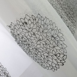 Atmungsaktiver Transparenter Vorhang, Maßgefertigter Vorhang, Blumencluster-Stickerei, Wohnzimmer
