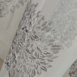 Atmungsaktiver Transparenter Vorhang, Maßgefertigter Vorhang, Blumencluster-Stickerei, Wohnzimmer