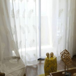 Feder Stickerei Schiere Vorhang Maßgefertigt Vorhang Minimalistischen Voile Wohnzimmer Schlafzimmer