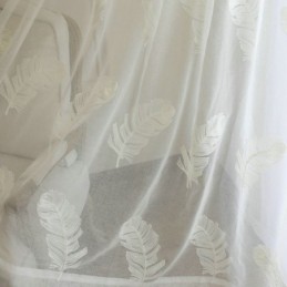 Feder Stickerei Schiere Vorhang Maßgefertigt Vorhang Minimalistischen Voile Wohnzimmer Schlafzimmer