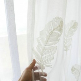 Feder Stickerei Schiere Vorhang Maßgefertigt Vorhang Minimalistischen Voile Wohnzimmer Schlafzimmer