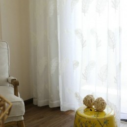 Feder Stickerei Schiere Vorhang Maßgefertigt Vorhang Minimalistischen Voile Wohnzimmer Schlafzimmer