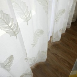 Feder Stickerei Schiere Vorhang Maßgefertigt Vorhang Minimalistischen Voile Wohnzimmer Schlafzimmer