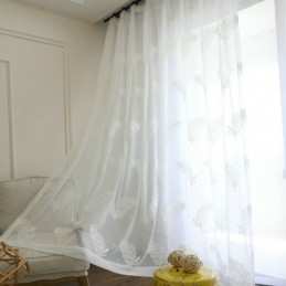 Feder Stickerei Schiere Vorhang Maßgefertigt Vorhang Minimalistischen Voile Wohnzimmer Schlafzimmer