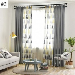 Nordischer Halbverdunkelungsvorhang, Maßgefertigter Vorhang, Dreieck-Print, Wohnzimmer