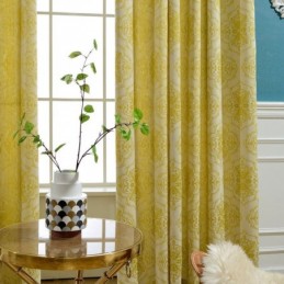 Simple Max Verdunkelungsvorhang Nach Maß, Vorhang Blumen Staubblätter Jacquard Schlafzimmer