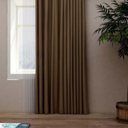 Massiver Dunkler Kaffeevorhang, Maßgefertigter Vorhang, Moderne Seidenimitation, Für Wohnzimmer Und Schlafzimmer, Verdunkelungsstoff
