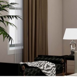 Massiver Dunkler Kaffeevorhang, Maßgefertigter Vorhang, Moderne Seidenimitation, Für Wohnzimmer Und Schlafzimmer, Verdunkelungsstoff
