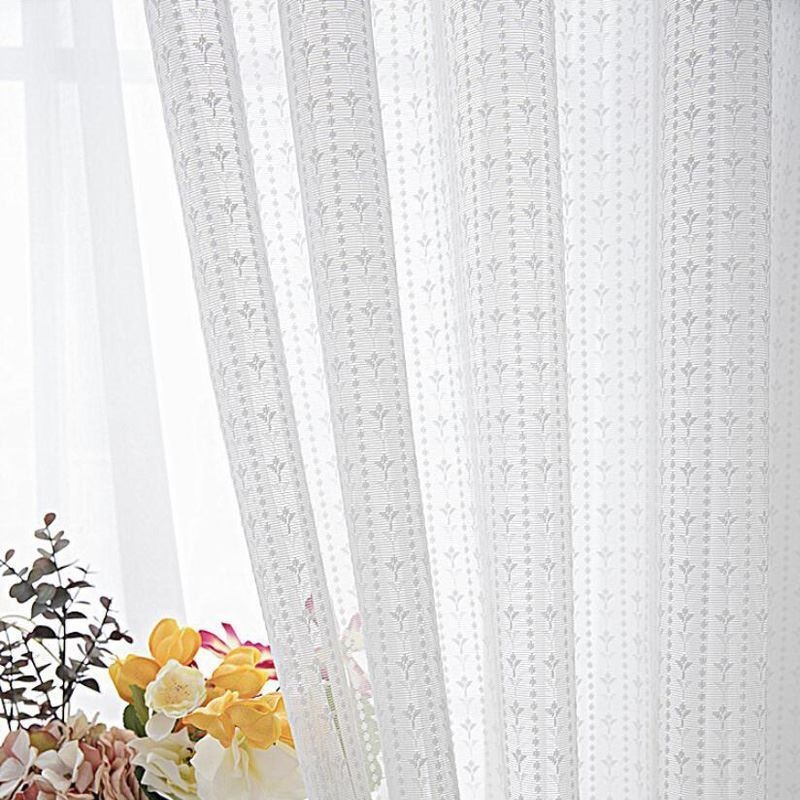 Moderner, Einfarbiger, Weißer Voile-Vorhang, Maßgefertigt, Für Schlafzimmer Und Wohnzimmer
