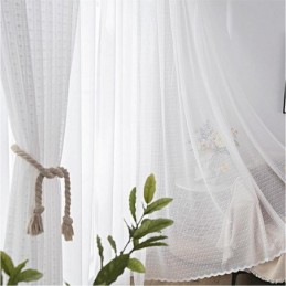 Moderner, Einfarbiger, Weißer Voile-Vorhang, Maßgefertigt, Für Schlafzimmer Und Wohnzimmer