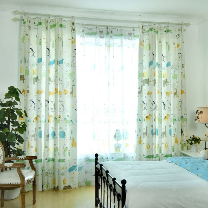 Moderner Halbverdunkelungsvorhang, Maßgefertigt, Vorhang Mit Tiermotiv, Für Kinderzimmer