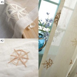 Moderner Transparenter Vorhang, Maßgefertigt, Vorhang, Atmungsaktiv, Stern-Stickerei, Wohnzimmer