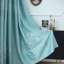 Nordischen Stil Baum Muster Vorhänge Satin Jacquard Wohnzimmer Schlafzimmer