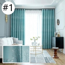 Nordischen Stil Baum Muster Vorhänge Satin Jacquard Wohnzimmer Schlafzimmer