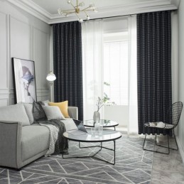 Karierter Verdunkelungsvorhang, Maßgefertigt, Vorhang, Kariert, Geometrisch, Für Schlafzimmer, Wohnzimmer