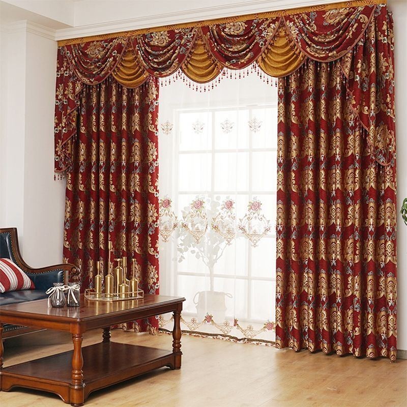 Leichter Luxus-Vorhang Aus Chenille Mit Stickerei Im Europäischen Stil Für Wohnzimmer, Maßgefertigter Vorhang