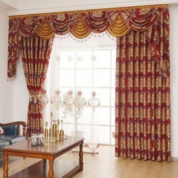 Leichter Luxus-Vorhang Aus Chenille Mit Stickerei Im Europäischen Stil Für Wohnzimmer, Maßgefertigter Vorhang