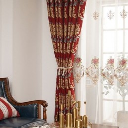 Leichter Luxus-Vorhang Aus Chenille Mit Stickerei Im Europäischen Stil Für Wohnzimmer, Maßgefertigter Vorhang