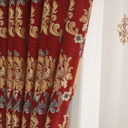 Leichter Luxus-Vorhang Aus Chenille Mit Stickerei Im Europäischen Stil Für Wohnzimmer, Maßgefertigter Vorhang