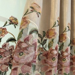Home Vorhang Maßgefertigter Vorhang Im Europäischen Stil Mit Blumenstickerei
