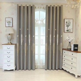 Elegante Jacquard-Verdunkelungsvorhänge Aus Baumwolle Mit Baummotiv Fürs Schlafzimmer