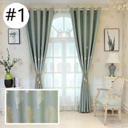 Elegante Jacquard-Verdunkelungsvorhänge Aus Baumwolle Mit Baummotiv Fürs Schlafzimmer