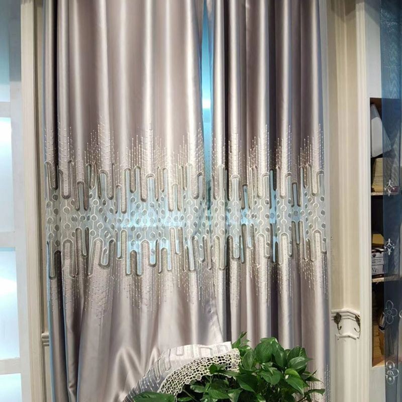 Luxus-Fenster-Schallschutzplatten Im Nordischen Stil Mit Spitze Bestickte Vorhänge Für Wohnzimmer