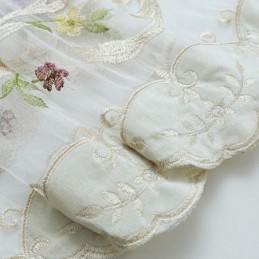 Europäischer Bestickter Tüllvorhang Nach Maß Vorhang Floral Voile Sheer Wohnzimmer