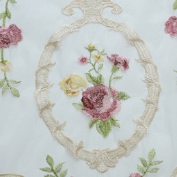 Europäischer Bestickter Tüllvorhang Nach Maß Vorhang Floral Voile Sheer Wohnzimmer