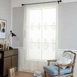Europäische Bestickte Gardinen Transparent Voile Fenster Behandlung Wohnzimmer
