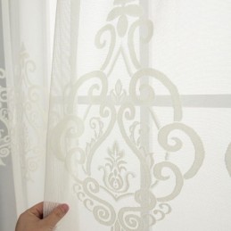 Europäische Bestickte Gardinen Transparent Voile Fenster Behandlung Wohnzimmer