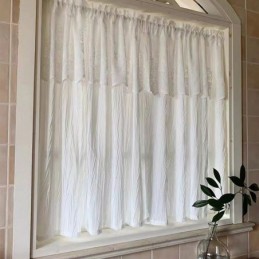 Weißer Tüll-Kurzvorhang, Maßgefertigt, Vorhang, Solide, Durchsichtig, Voile-Vorhänge, Wohnzimmer