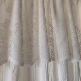 Weißer Tüll-Kurzvorhang, Maßgefertigt, Vorhang, Solide, Durchsichtig, Voile-Vorhänge, Wohnzimmer